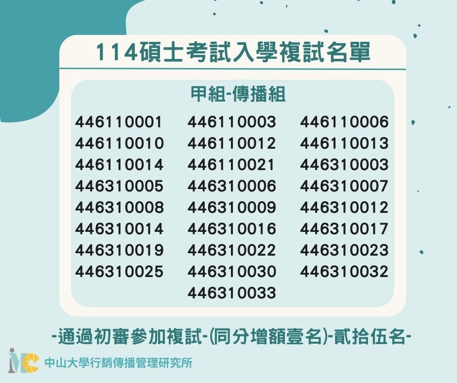 傳播組名單
